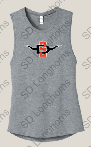 Women&#39;s Muscle Gray with SD Horns Logo