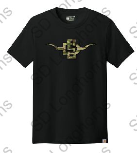 Shirt - Carhartt Black Shirt with SD Horns Camo Logo