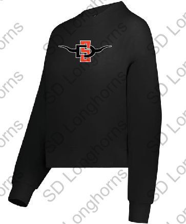Women&#39;s Slouchy Crew Black with SD Horns Logo