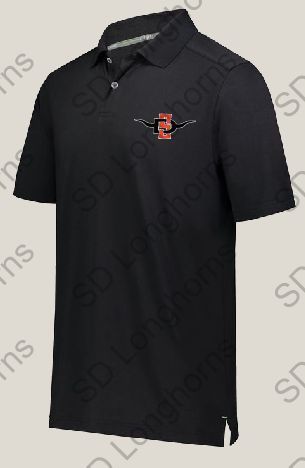 Polo Shirt - Black with Embroidered SD Horns Logo