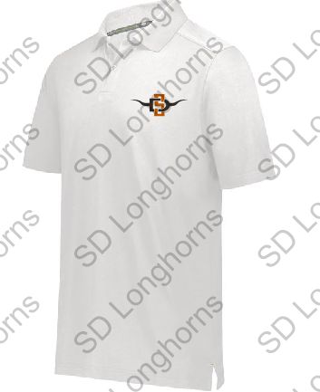 Polo Shirt - White with Embroidered SD Horns Logo