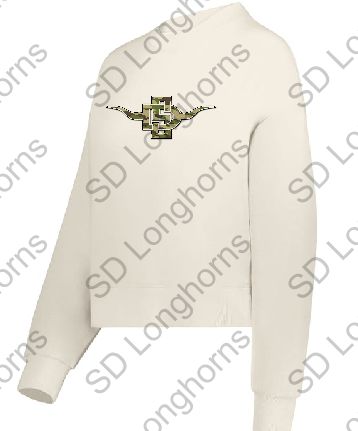 Women&#39;s Slouchy Crew Birch with SD Horns Camo Logo