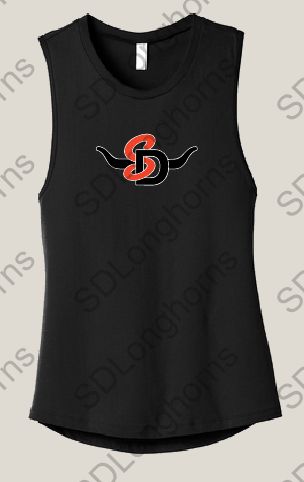 Women's Muscle Black with SD Horns Logo