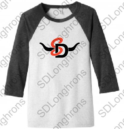 Shirt - 3/4 Sleeve Uni-sex Bella Canvas Shirt with SD Horns Logo
