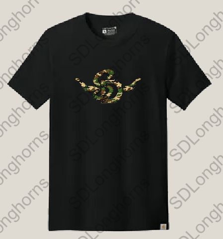 Shirt - Carhartt Black Shirt with SD Horns Camo Logo