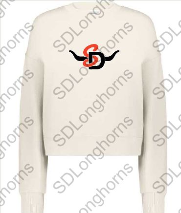 Women's Slouchy Sweatshirt Crew Birch with SD Horns Logo