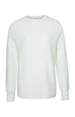 YAYA Sweater Striped  Cotton / 1000536-211 OFF WHITE