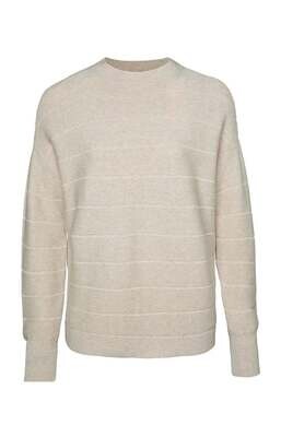 YAYA Sweater  Striped  Cotton / 1000536-211 BEIGE MELANGE