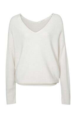 YAYA Sweater V-Neck Cottonmix / 1000560-213 EGRET OFF WHITE