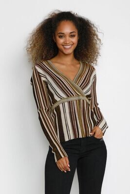 Cream Top Knitted / 10610428 Seaturtle stripe
