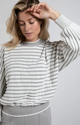 YAYA Sweater Striped / 01-000167-301 PALOMA GREY