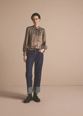 Summum Woman Top Puffy Fine Leaves / 2s3015-11857 Clay