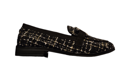La Strada Loafer / 2200127 Black/silver Chanel Fabric
