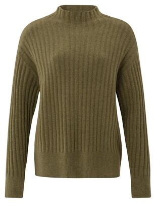 YAYA Sweater Turtleneck / 01-000122-309 GOTHIC OLIVE GREEN MELANGE