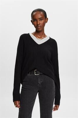 Esprit Sweater V-Neck / 993EE1I329 BLACK
