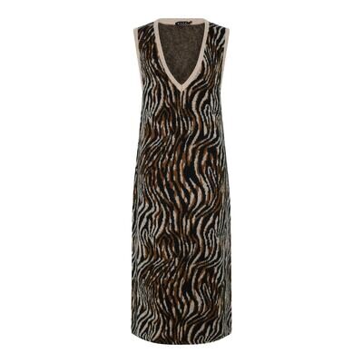 MICHA Dress Knitted V-Neck /112-946 COGNAC CAMEL