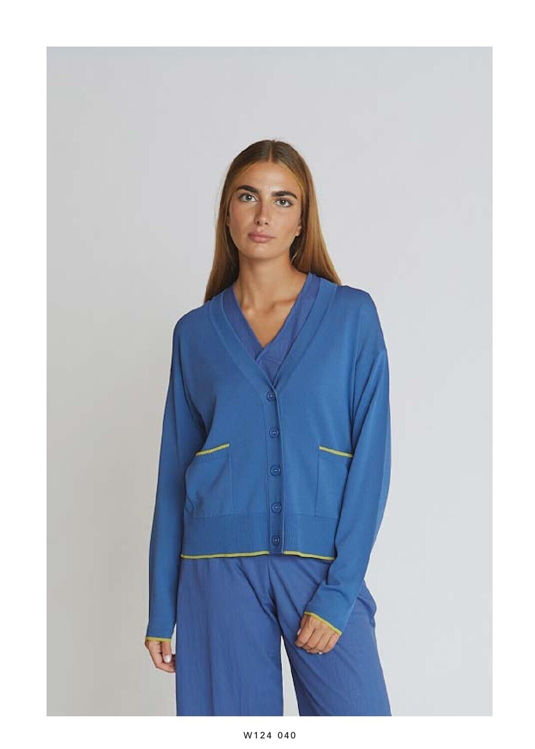 WNT Cardigan Buttondetail Knit / 12404021 Blue