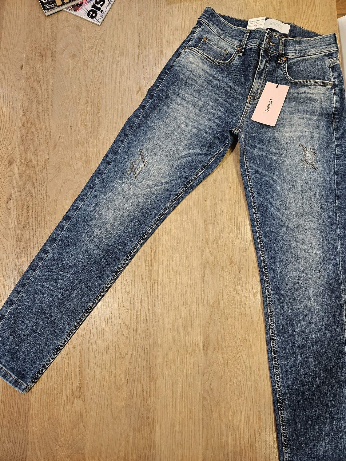 Anges Jeans Boyfriend Diamand Detail L30 /  378430 denim