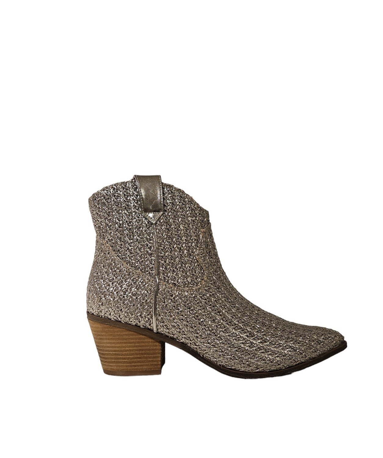 La Strada Boot Western Raffia / 2302346 Silver Metallic Raffia, Size: 37