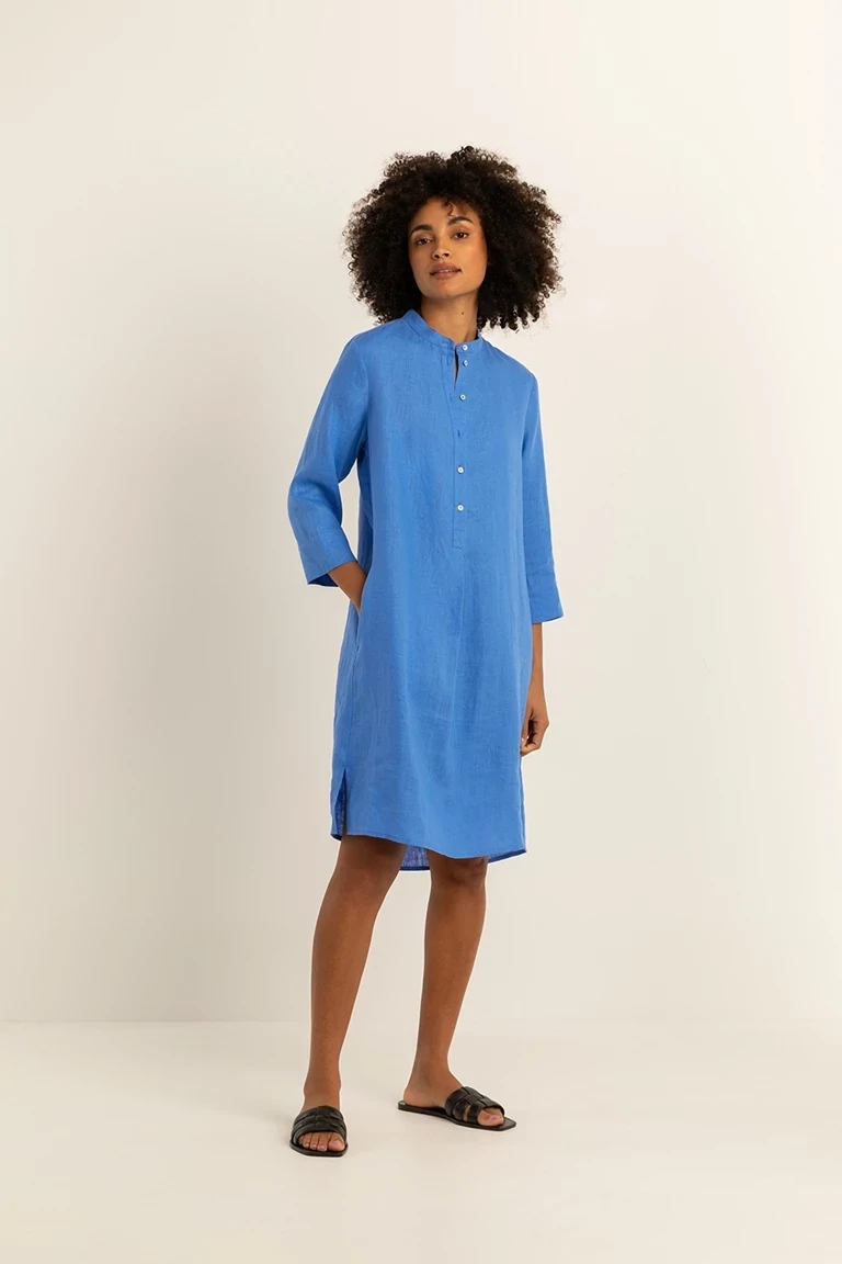 Expresso Dress Tunic Linnen / EX24-32019 Light Cobalt, Size: 36