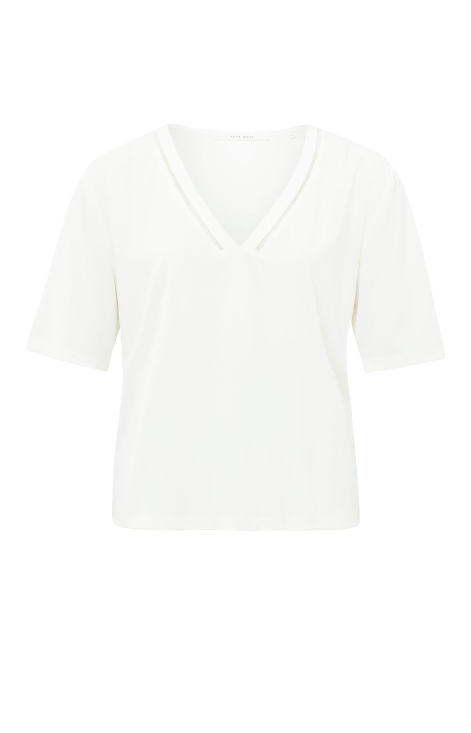 YAYA Shirt V-Neck / 01-719051-405 OFF WHITE