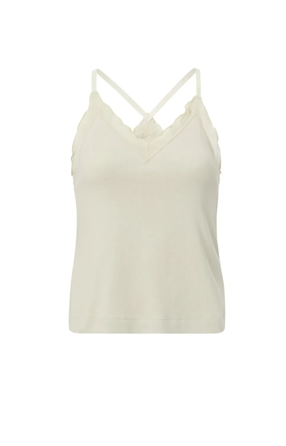 YAYA Singlet Top Woven Details / 01-729033-408 MOONSTRUCK GREY