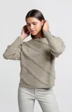 YAYA Sweater Boucle Stripe / 01-000379-409 DOVE GRAY MELANGE