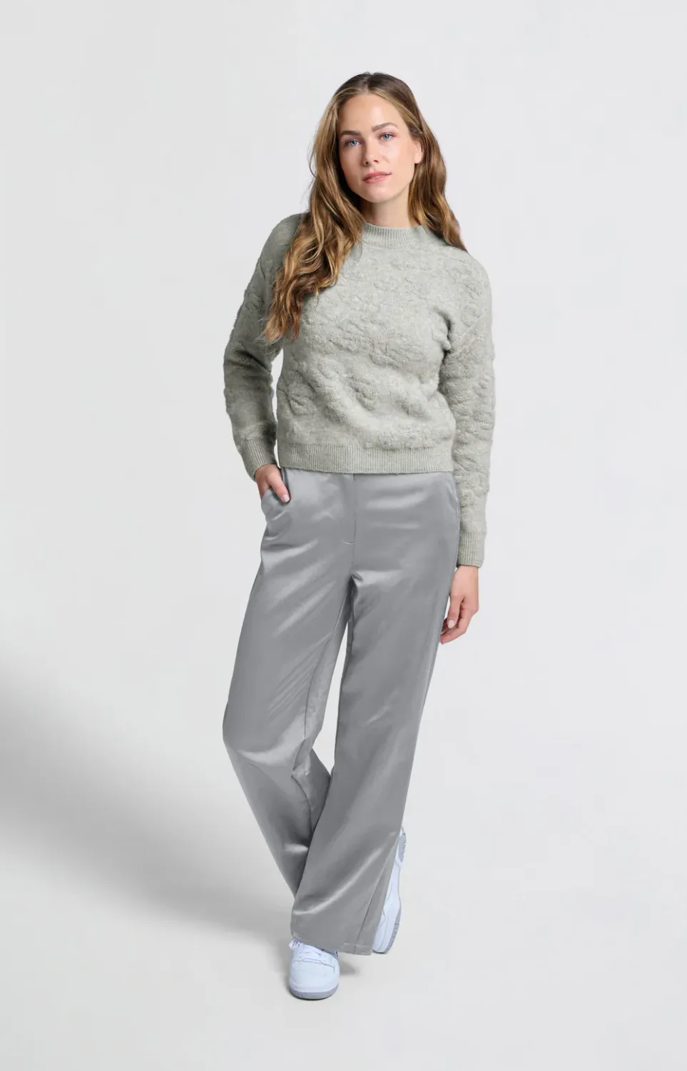 YAYA Sweater Jaquard / 01-000396-410 FORMAL GRAY MELANGE