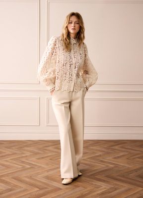 Summum Woman Pants Wide Leg Uni Foam/ 4s2369-11680 Ivory