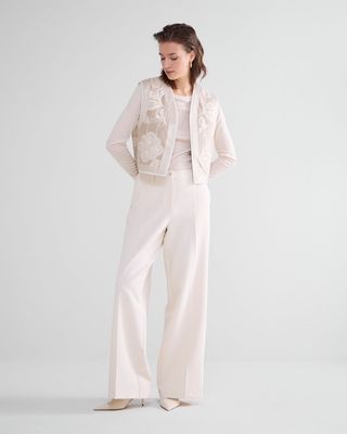 Summum Woman Pants Wide Leg Uni Foam/ 4s2369-11680 Ivory