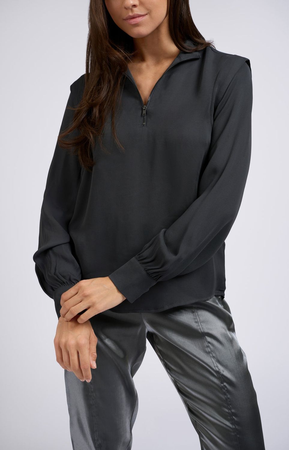 YAYA Top Zip/ 01-701219-408 ANTHRACITE SILVER