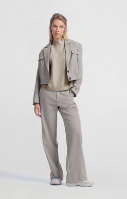 YAYA Pants Check Pattern/ 01-301170-501 FEATHER GREY DESSIN