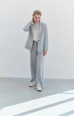 YAYA Pants Straight Leg Rayonmix / 01-301167-501 MEDIUM GREY MELANGE