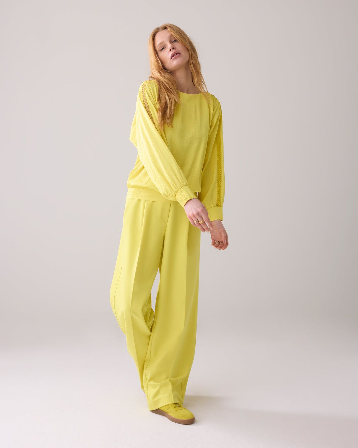 Summum Woman Pants Wide Leg / 4s2778-12155 Mimosa yellow