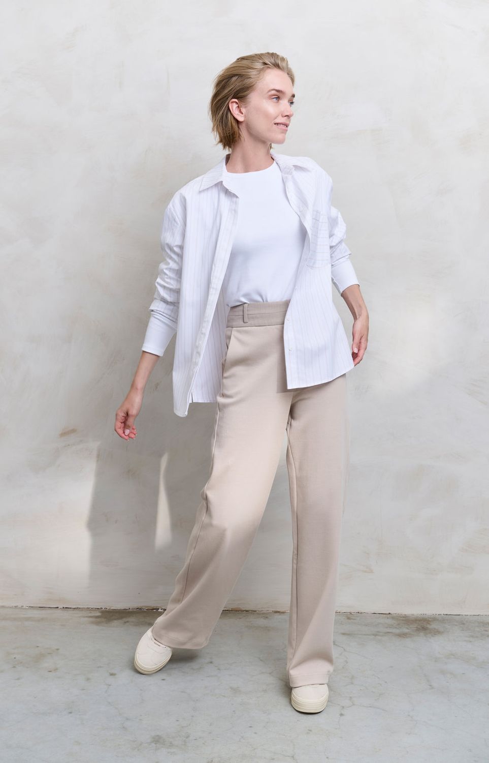 YAYA Pants Jersey Wide Leg/ 01-309169-501 FEATHER