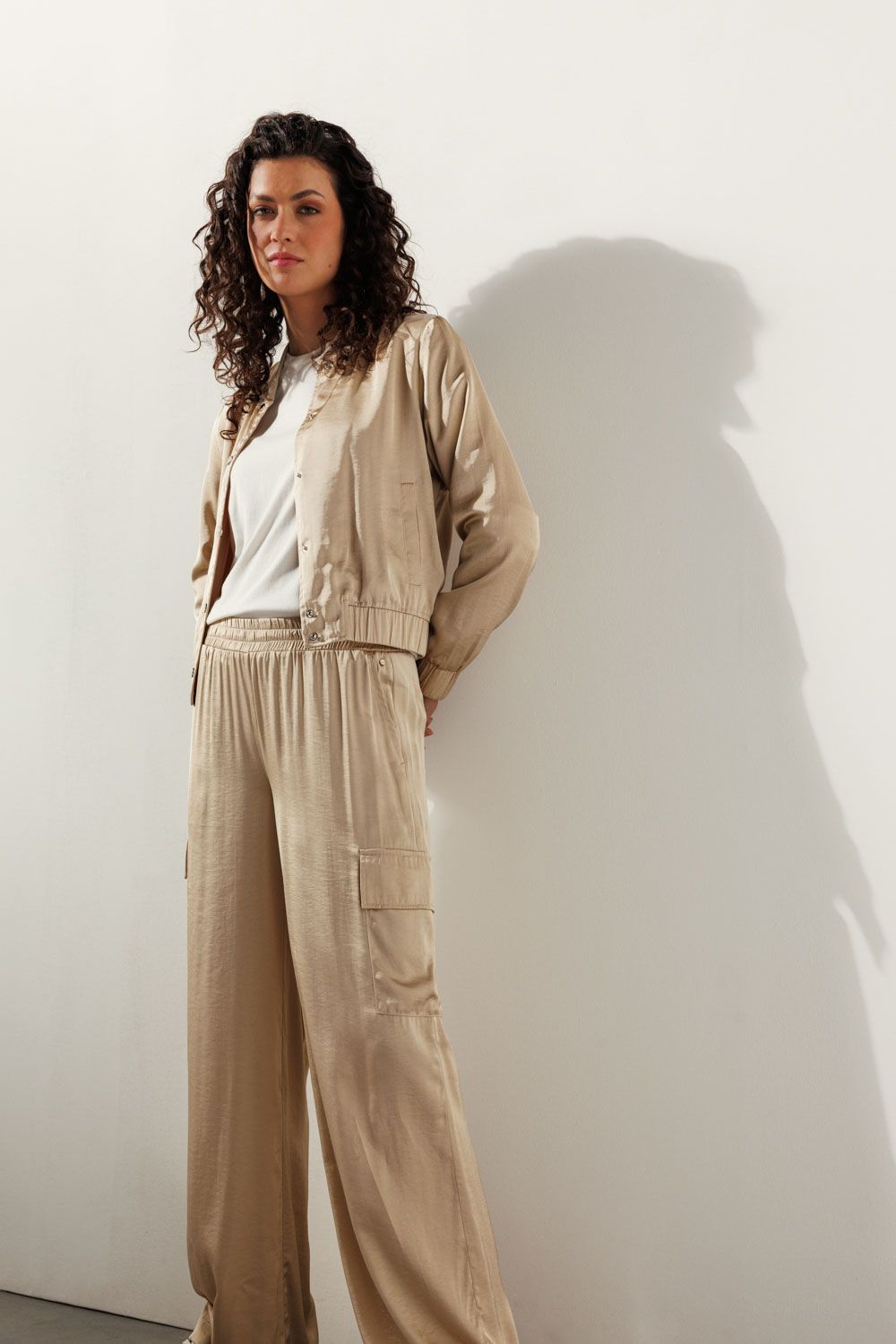 Tramontana Pants Satinlook Wide Leg  / C45-15-101 Sand