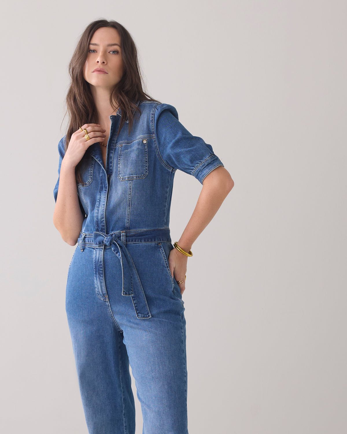 Summum Woman Jumpsuit Cotton / 4s2555-5155 Vintage blue denim