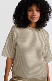 YAYA Sweater Fluffy Stripe / 01-000446-502 SAFARI