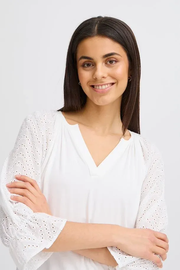 Fransa Blouseshirt / 20615580 Blanc de Blanc