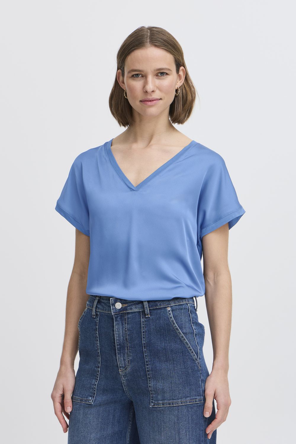 B.Young Top Satinviscose Tricot / 20816672 Blue Horizon