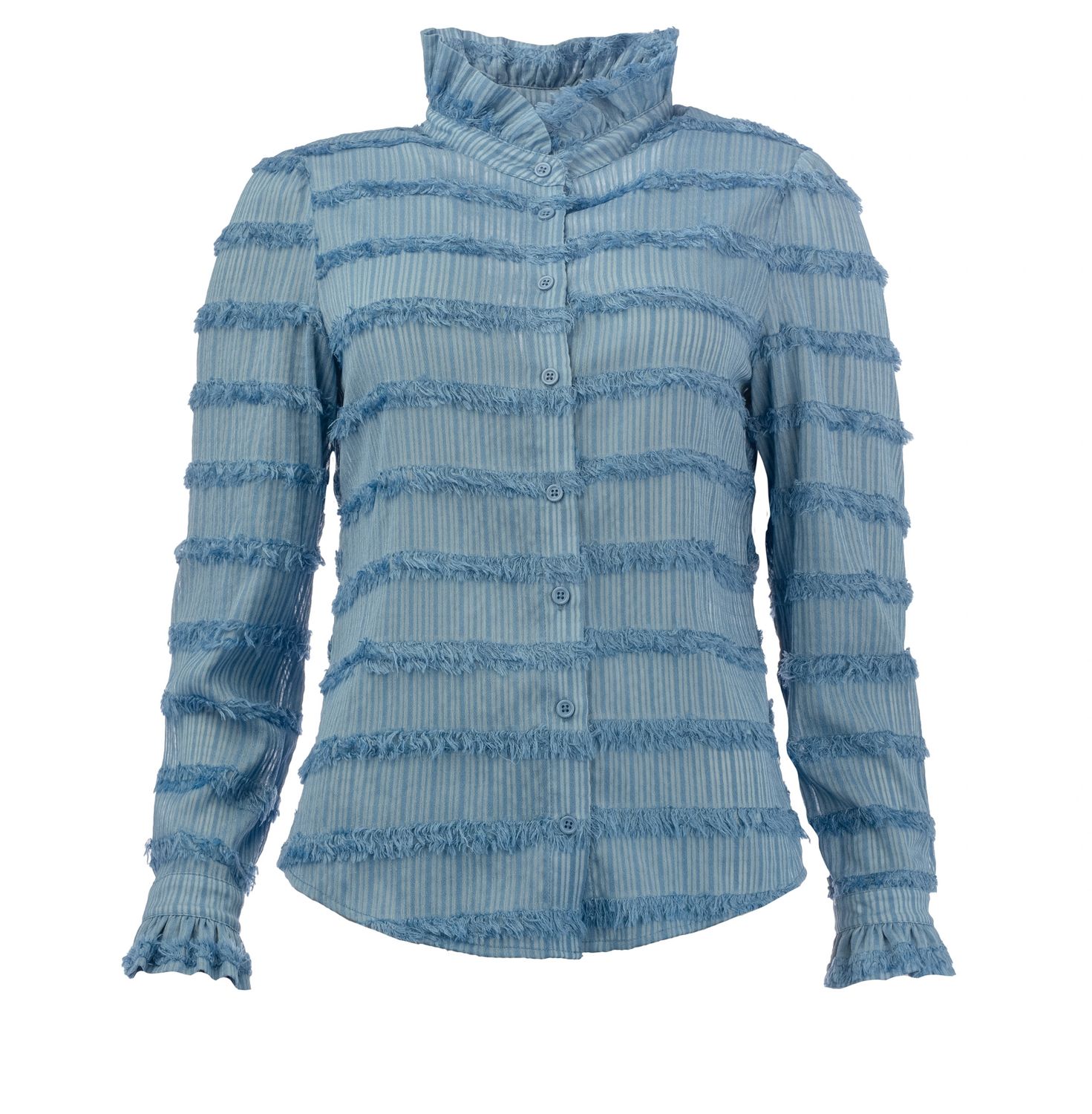 NED Blousetop Fringe Voile / 25S1-U288-01 Windward Blue