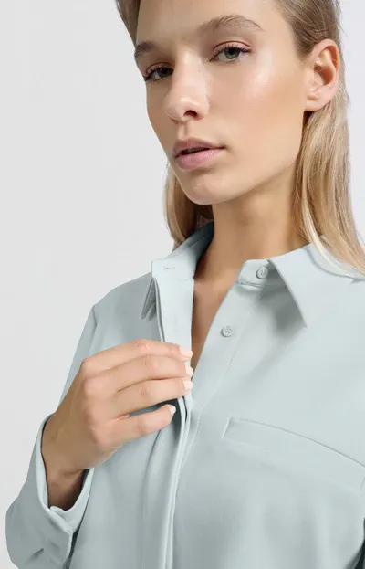 YAYA Blouse Cropped / 01-201136-502 NORTHERN DROPLET GREY