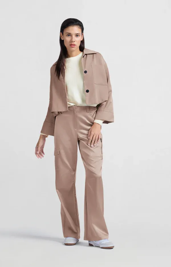 YAYA Pants wide Leg Utility Satinviscose / 01-301176-502 DUSTY PINK