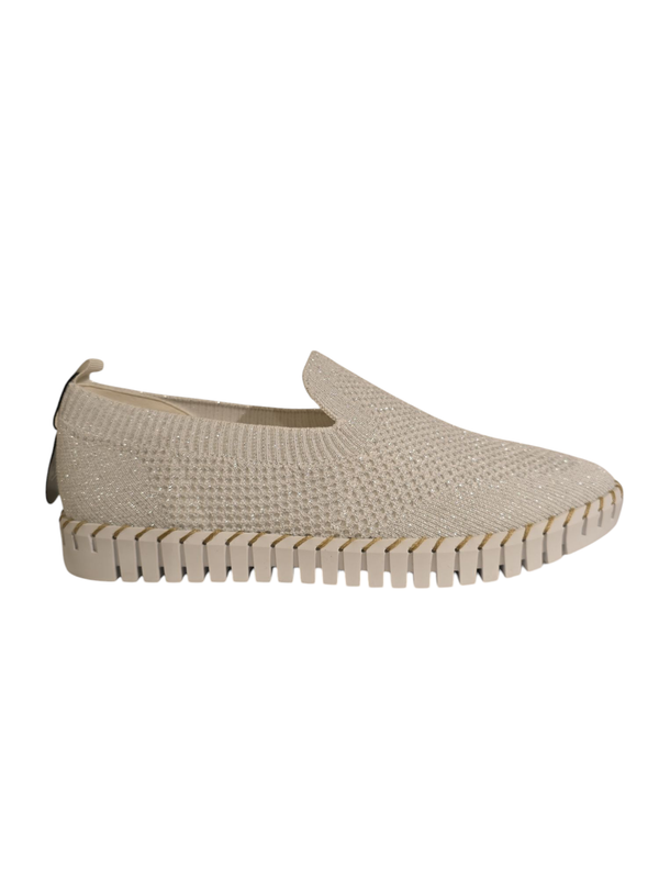La Strada Loafer Boat Knitted Lurex/ 2403739/4504 White