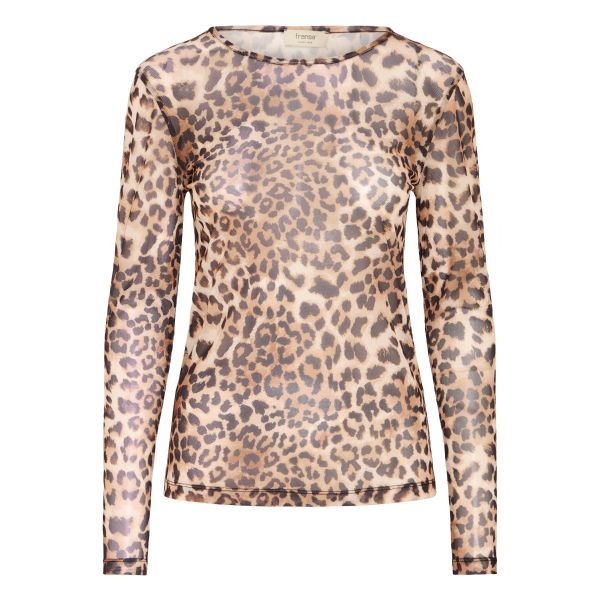 Fransa Tee Mesh Leopard/ 20616209 Brown art