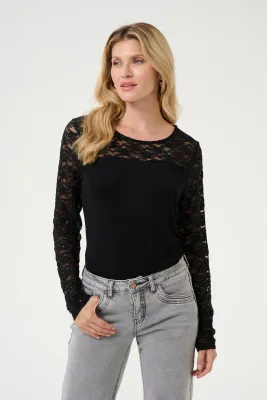 Cream Blouse Lace / 10613853 Pitch Black