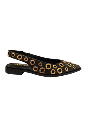 POSH By Poelman Slingback Eyelets Gold/C24W2301PSH Black