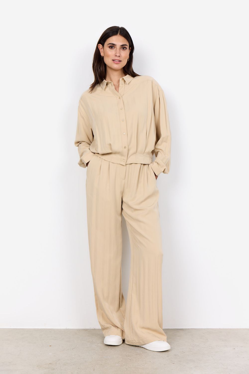 Soya Concept Pants Wide Leg Viscose / 41020 8008 SAND