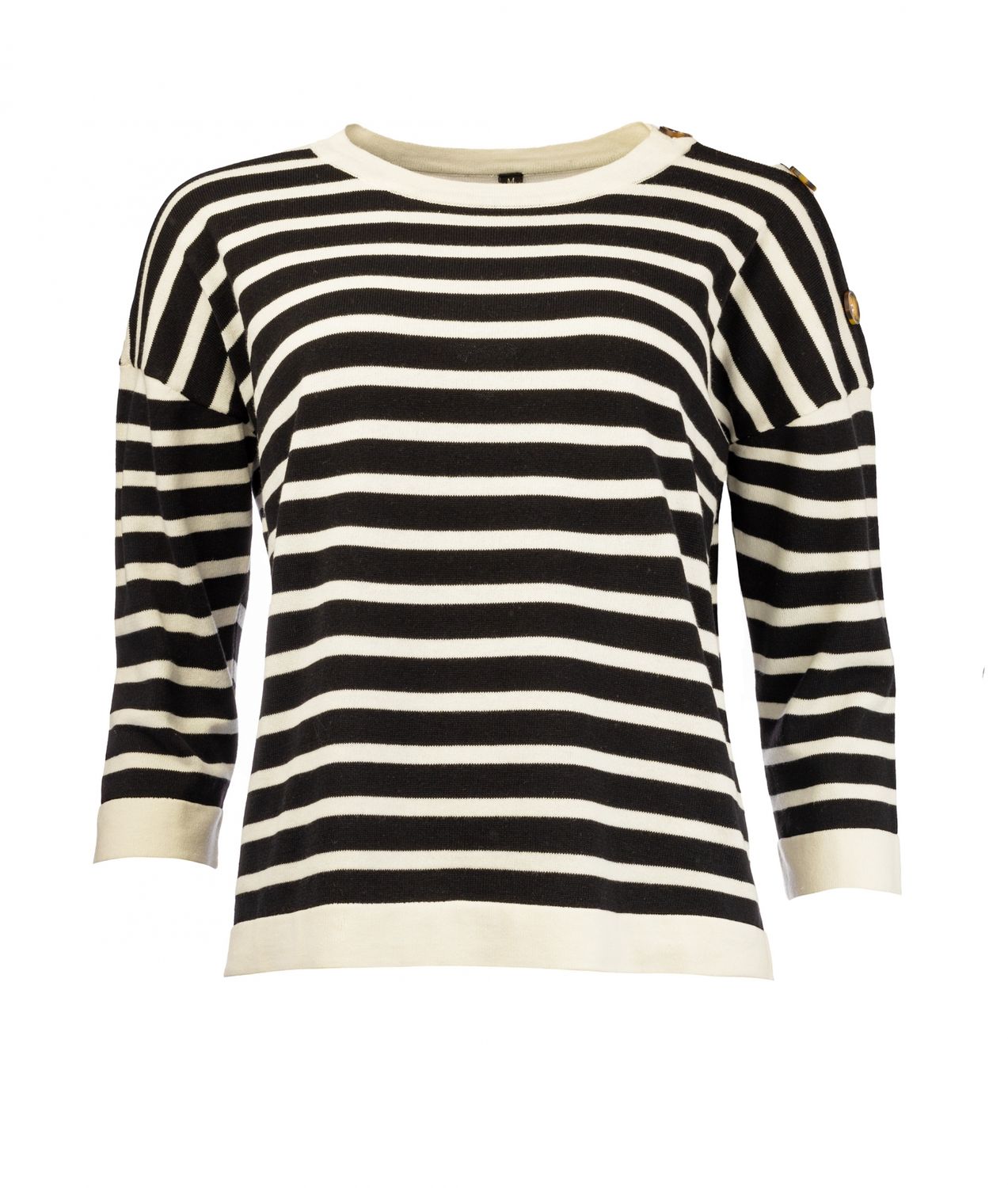 NED Pullover Stripe Cotton / 25S2-LB020-01 Optical White