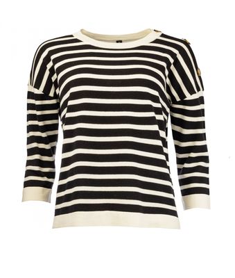 NED Pullover Stripe Cotton / 25S2-LB020-01 Optical White